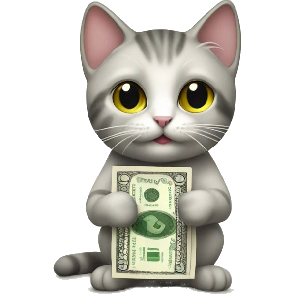 Cat holding money emoji