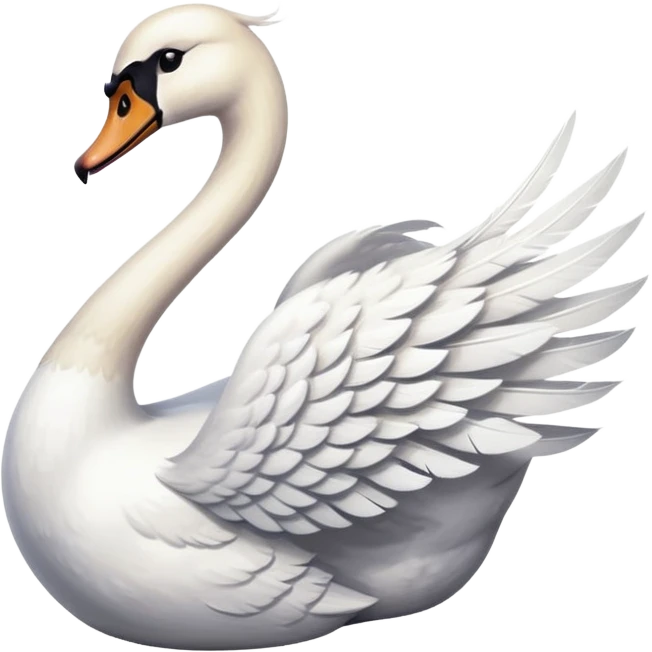 Swan with t-shirt emoji