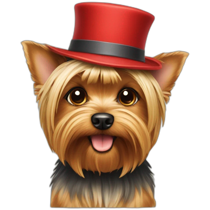 Yorkshire terrier with a hat emoji