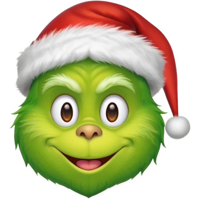 Create an emoji of the gtinch with a Santa hat emoji