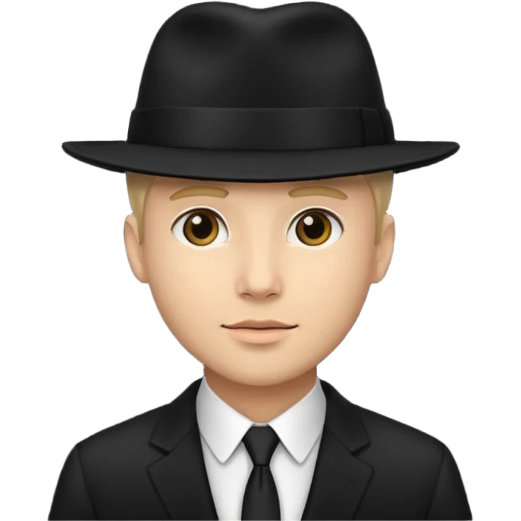 new yorker with hat and suit, black, light skin guy emoji