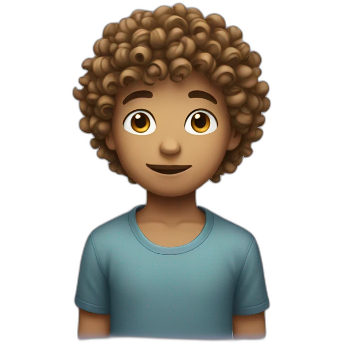 Curly cute boy emoji
