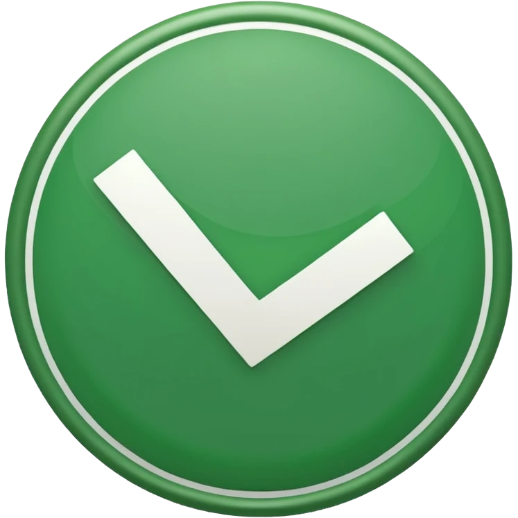 Make a plain green circle with a tic good sign emoji