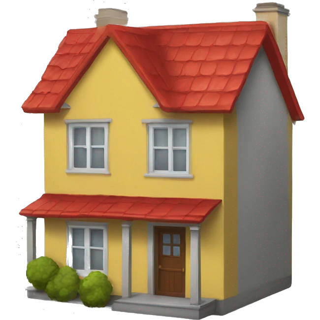 house with yellow walls and red roof emoji