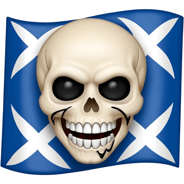 Blue white HSV Emoji bites black St. pauli flag with skull emoji