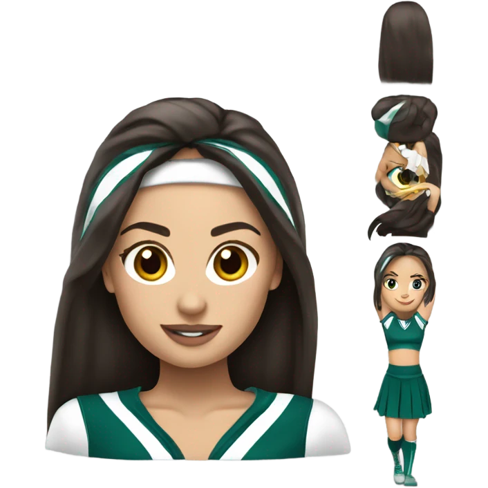 Philadelphia Eagles cheerleader brunette cheer emoji
