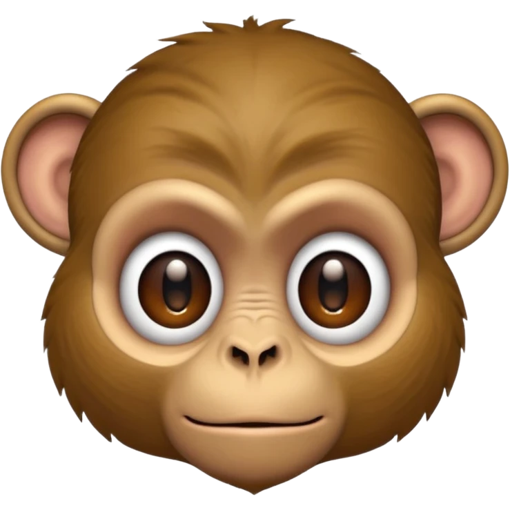 make a creepy monkey with a human face emoji