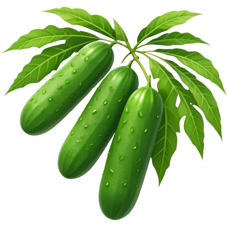 2 cucumbers hanging on palm branch emoji