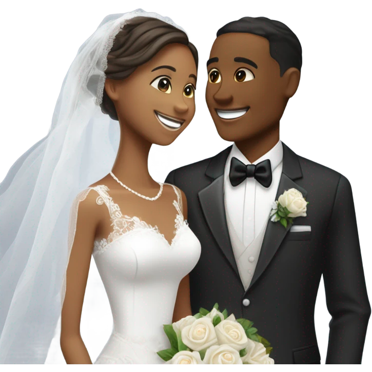 girl and guy wedding  emoji