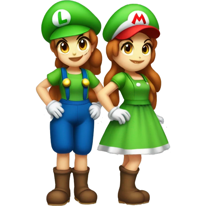Mario and Luigi as girls emoji