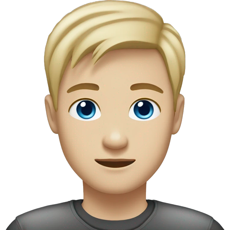 dark Blonde girl with blue eyes in black sweater and an east asian with light skin man with black hair and black eyes hugging emoji