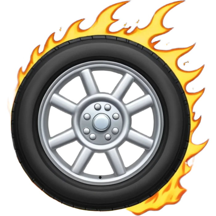 flat semi tire getting struck by lightning on the highway emoji