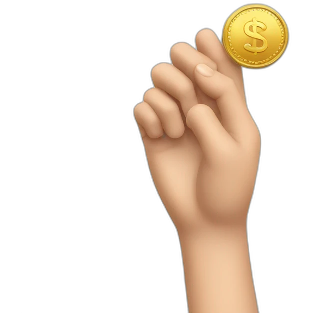 hand and coin emoji