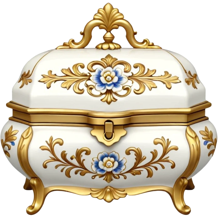 Vintage rococo white jewelry box emoji