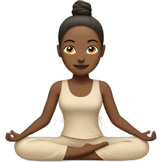 yoga in beige dress emoji