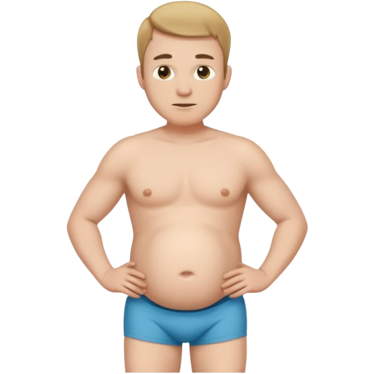 Un hombre hembarazado en calzonsillos emoji