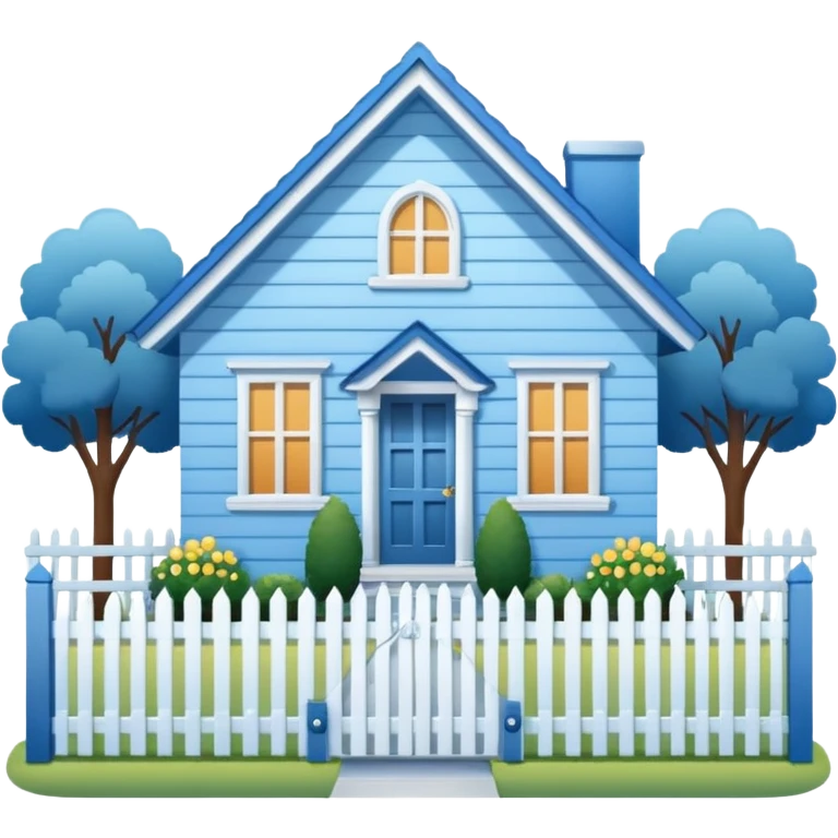 Blue house cute emoji