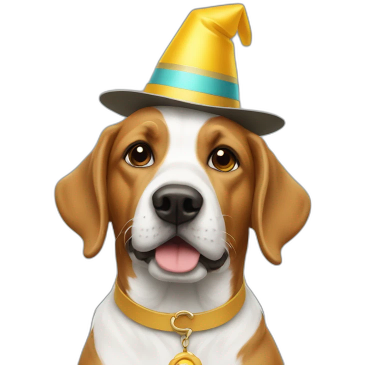 A party’s hat dog emoji