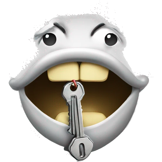 Zipped mouth throwing away a key emoji