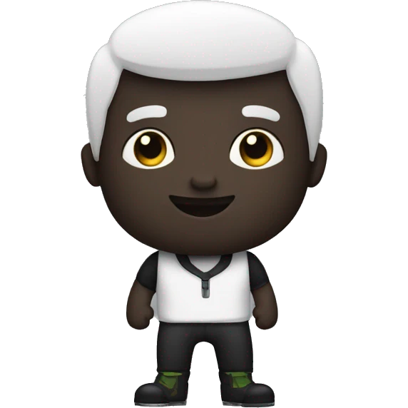 Homem negro usando batina preta e colarinho branco emoji