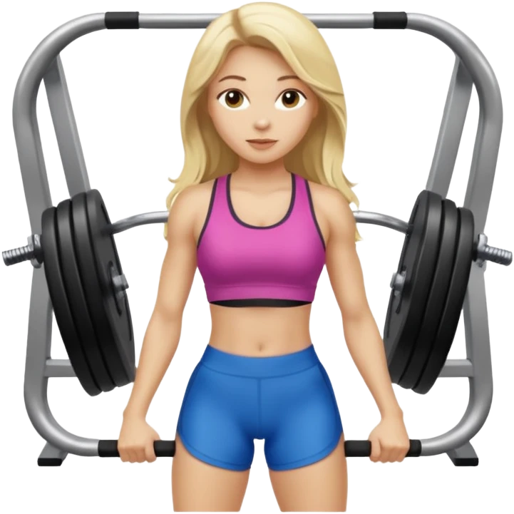 Blonde girl with long hair gym emoji