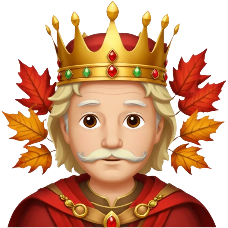 Autumn old King – maple crown + bronze sash,Red Kings. emoji