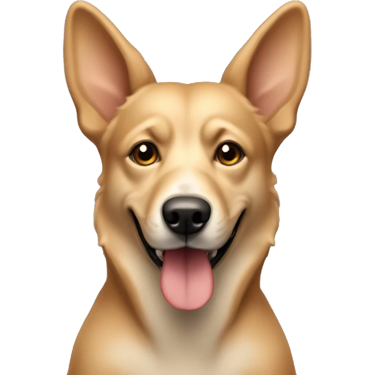 beige mongrel dog with ears up emoji