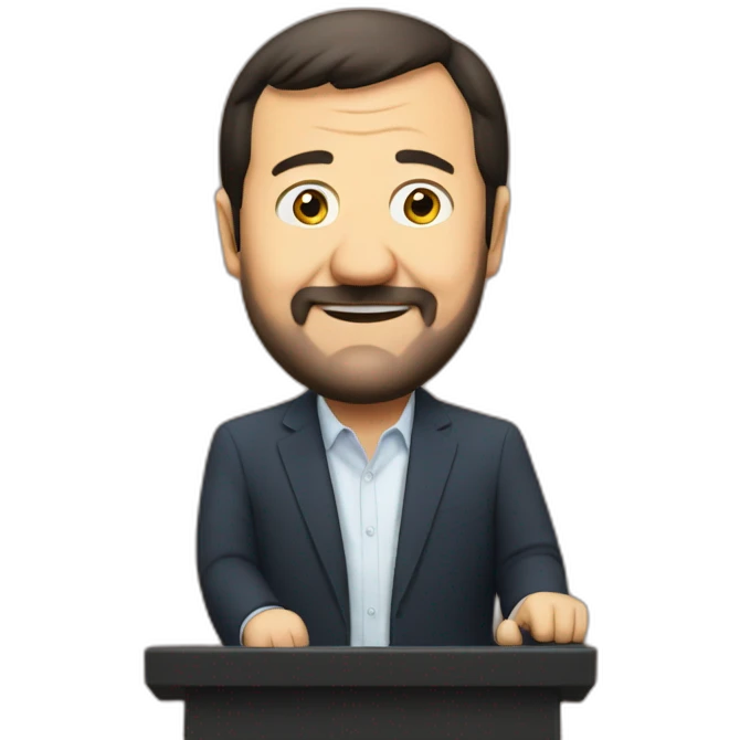 Matteo Salvini on stage emoji