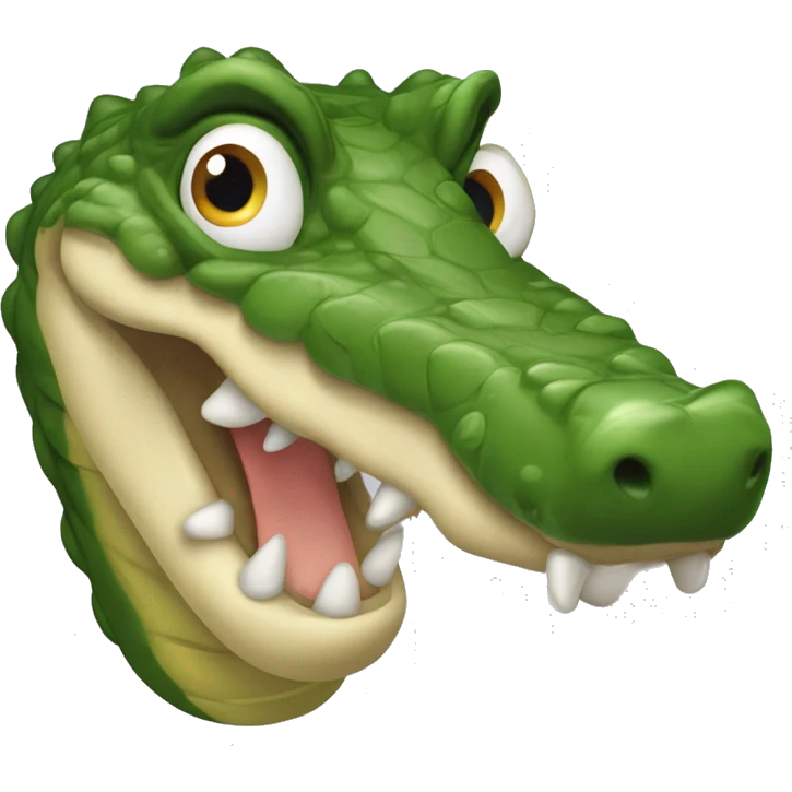 Krokodyl z pierścionkami, czapką i naszyjnikiem  emoji