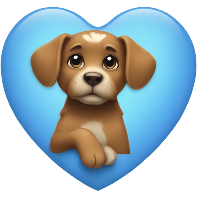 blue heart with paws emoji