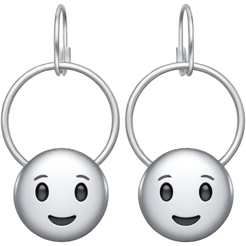simple silver hoop earring, thin and delicate, modern emoji style emoji