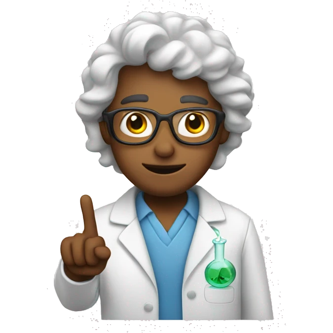 Scientist Sticking up peace sign emoji