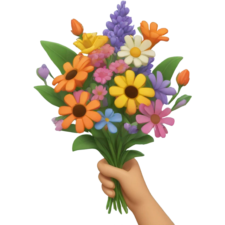 Hand holding flowers emoji