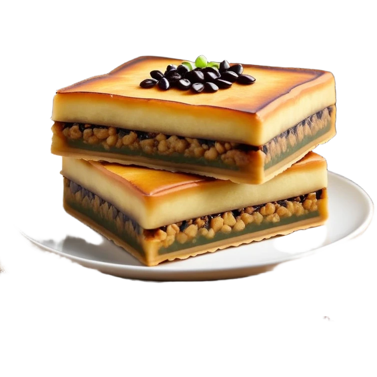 martabak manis-cinematic-realistic-martabak manis-dish-emoji,-depicted-as-a-single,-square-slice-of-sweet,-thick-martabak manis-with-a-rich,-indulgent-filling,-rendered-with-detailed-textures-and-vibrant,-appetizing-lighting emoji
