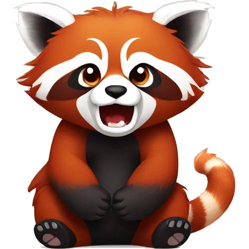 Red panda clenches his fist and is angry emoji
