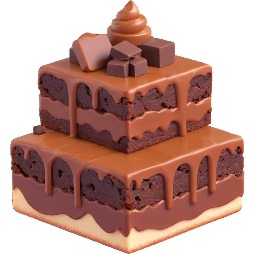 chocolate brownie with fudge emoji