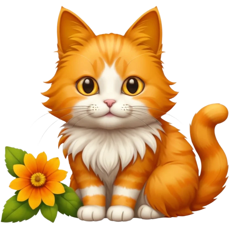Kedi&çiçek emoji