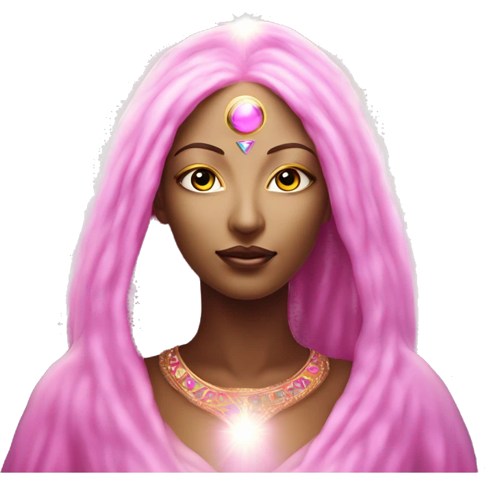 Pleiadian radiant glowing diva woman female third eye pink emoji
