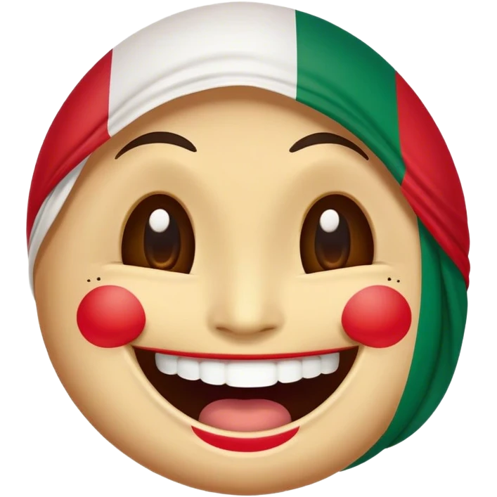 do a laughing emoji face but paint the flag of mexico on it emoji