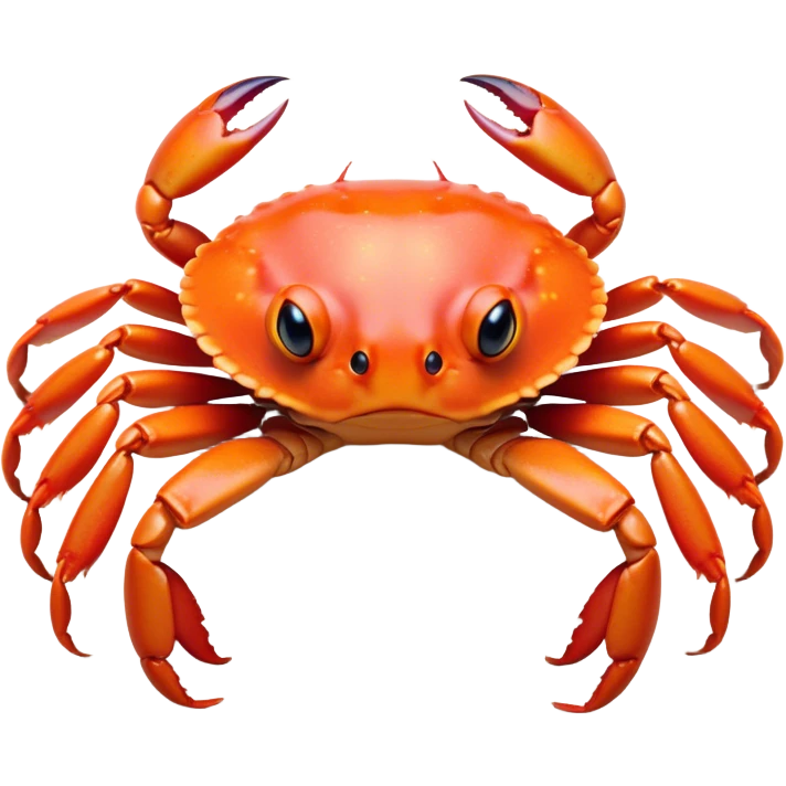 Cinematic Noble Baby Crab Portrait Emoji, Poised and curious, with a small, delicate carapace in vibrant hues, tiny, alert eyes on short stalks, and miniature, intricately detailed pincers, Simplified yet sharp and sophisticated features, highly detailed, glowing with a soft, coastal radiance, high shine, intelligent and determined, stylized with an air of seaside authority, focused and attentive, soft glowing outline, capturing the essence of a watchful and confident juvenile crustacean that appears ready to scuttle out of the screen with effortless charm! emoji