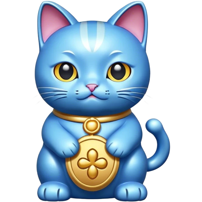 lucky cat blue emoji