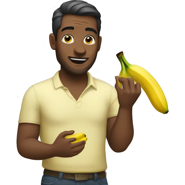 man rubbing bananana emoji