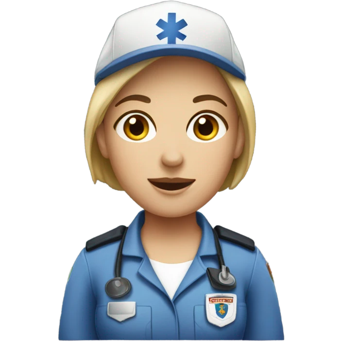 EMT Female with short hair and ball cap emoji