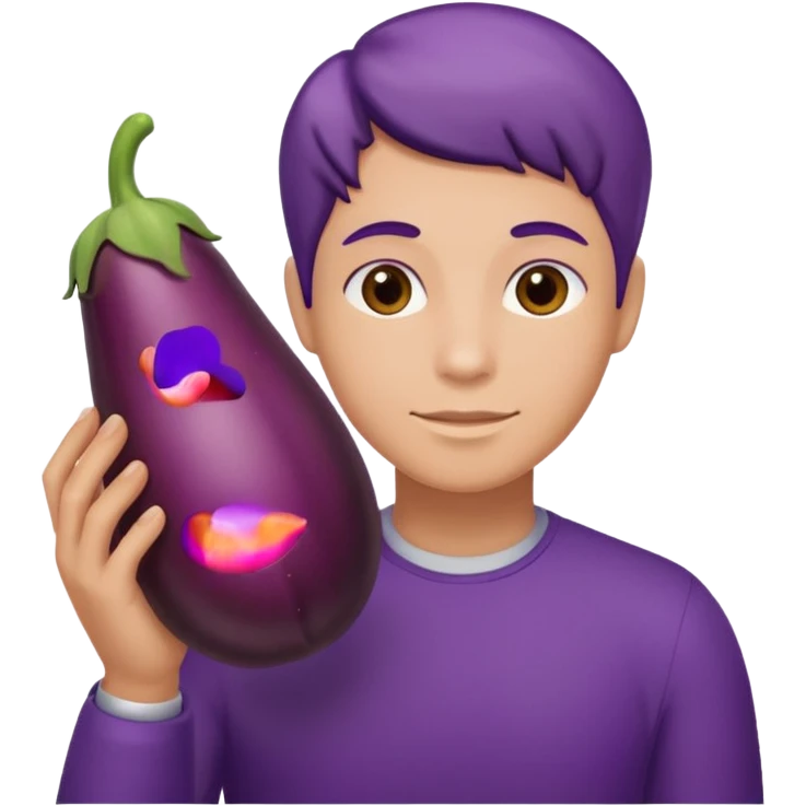 Butt with eggplant in legs  emoji