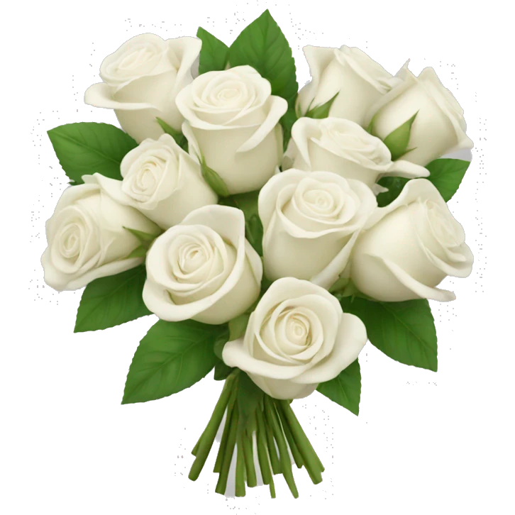 bouquet of white roses emoji