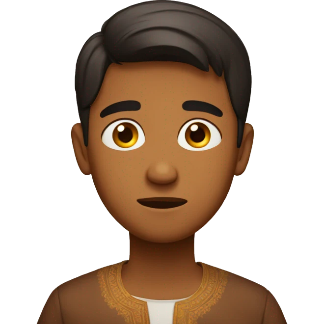 Worried brown boy in kurta emoji