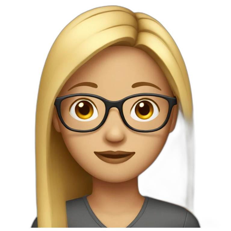 a girl with fair straight hair with glasses emoji