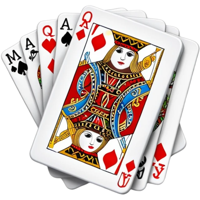 Canasta card game with red and black cards and melds emoji