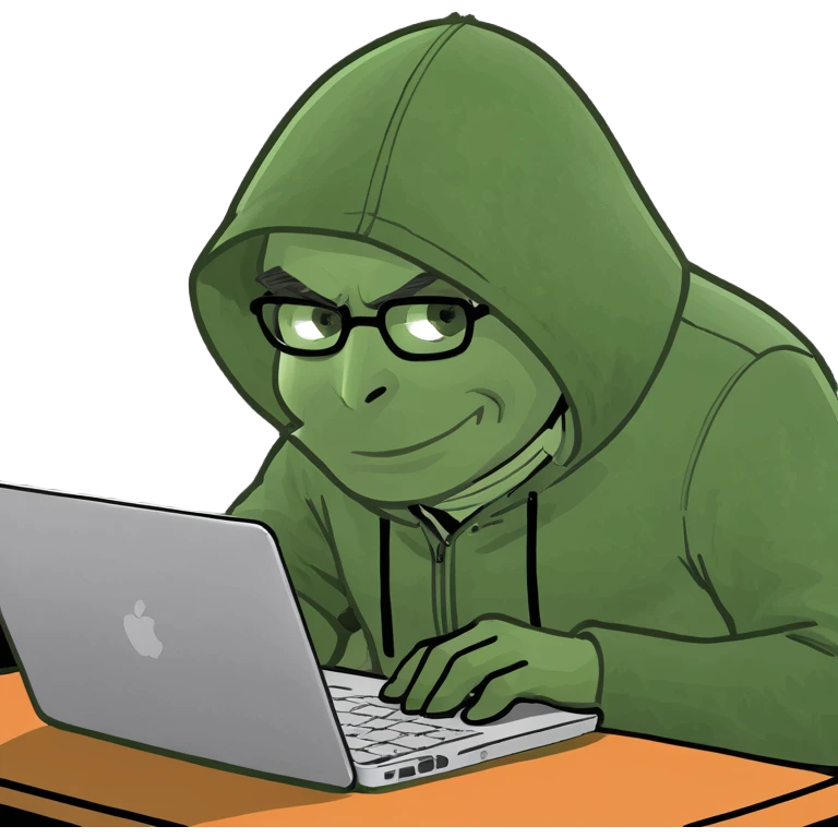 Hacker typing on laptop emoji