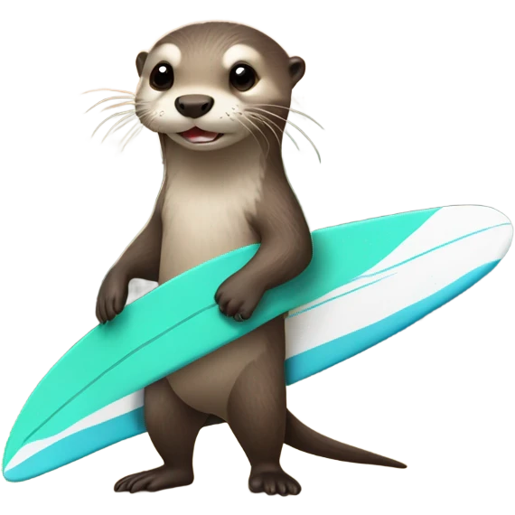 cute otter deguised as a surfer emoji